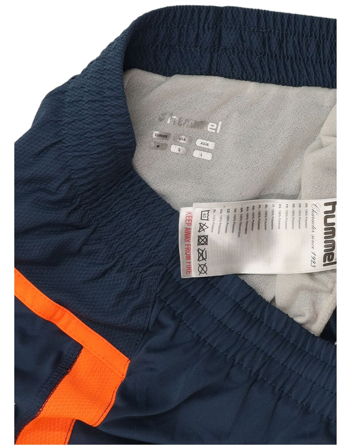 Shorts esportivos masculinos Hummel Graphic médio azul marinho poliéster colorblock