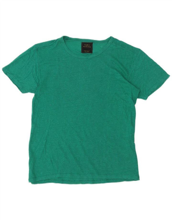 Camiseta masculina Zara Top pequeno verde