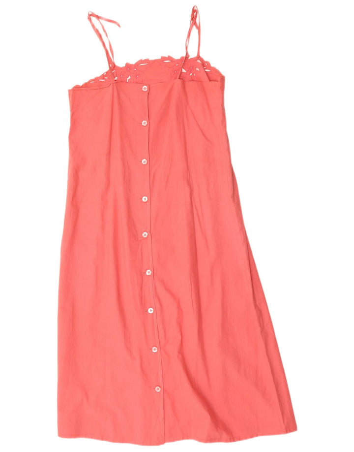 Vestido de verão feminino vintage Reino Unido 12 médio rosa floral