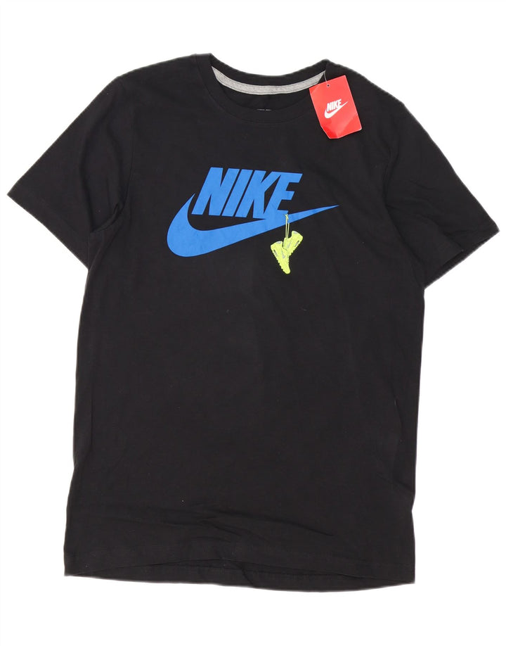 Camiseta masculina NIKE Slim Fit Graphic Top grande de algodão preto