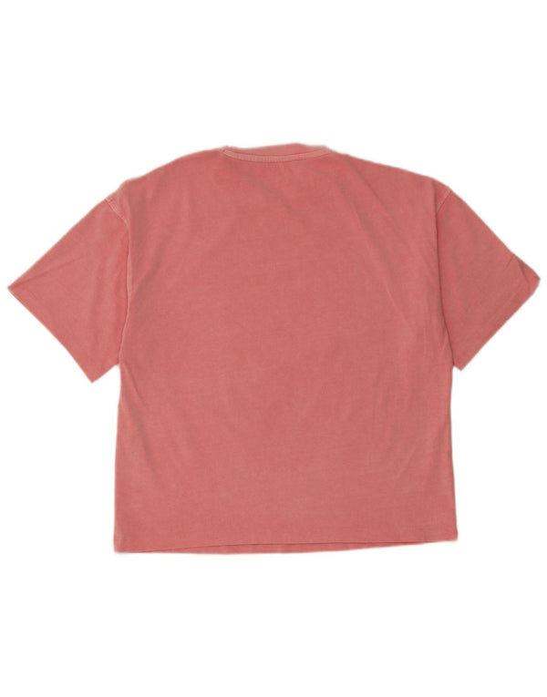 Camiseta gráfica feminina Hugo Boss UK 14 algodão rosa médio