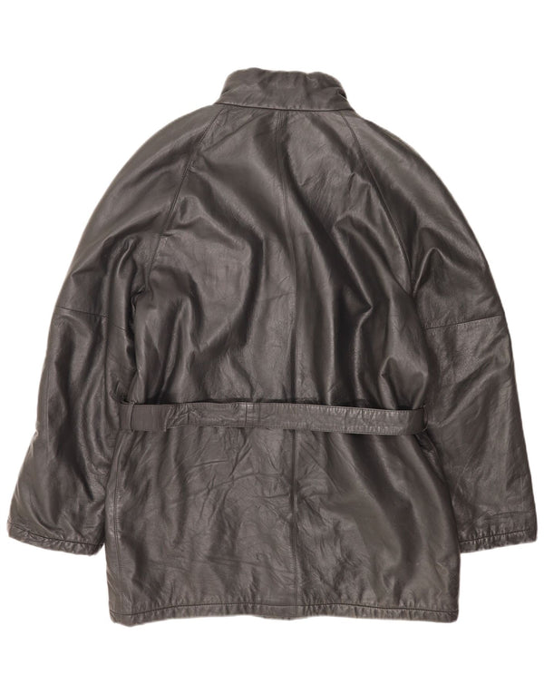 Jaqueta de couro masculina VINTAGE IT 54 2XL couro preto