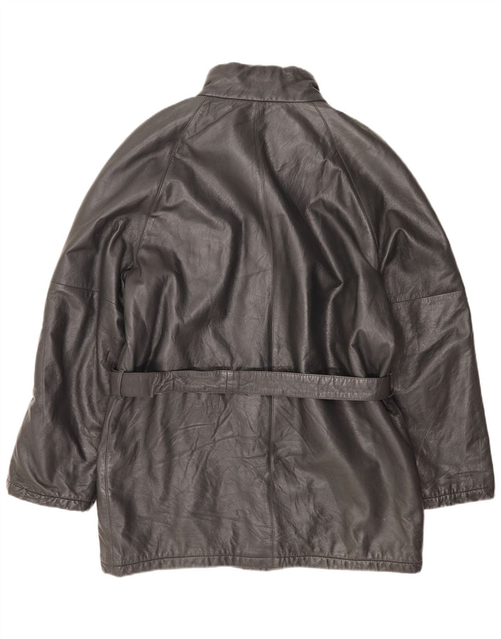 Jaqueta de couro masculina VINTAGE IT 54 2XL couro preto