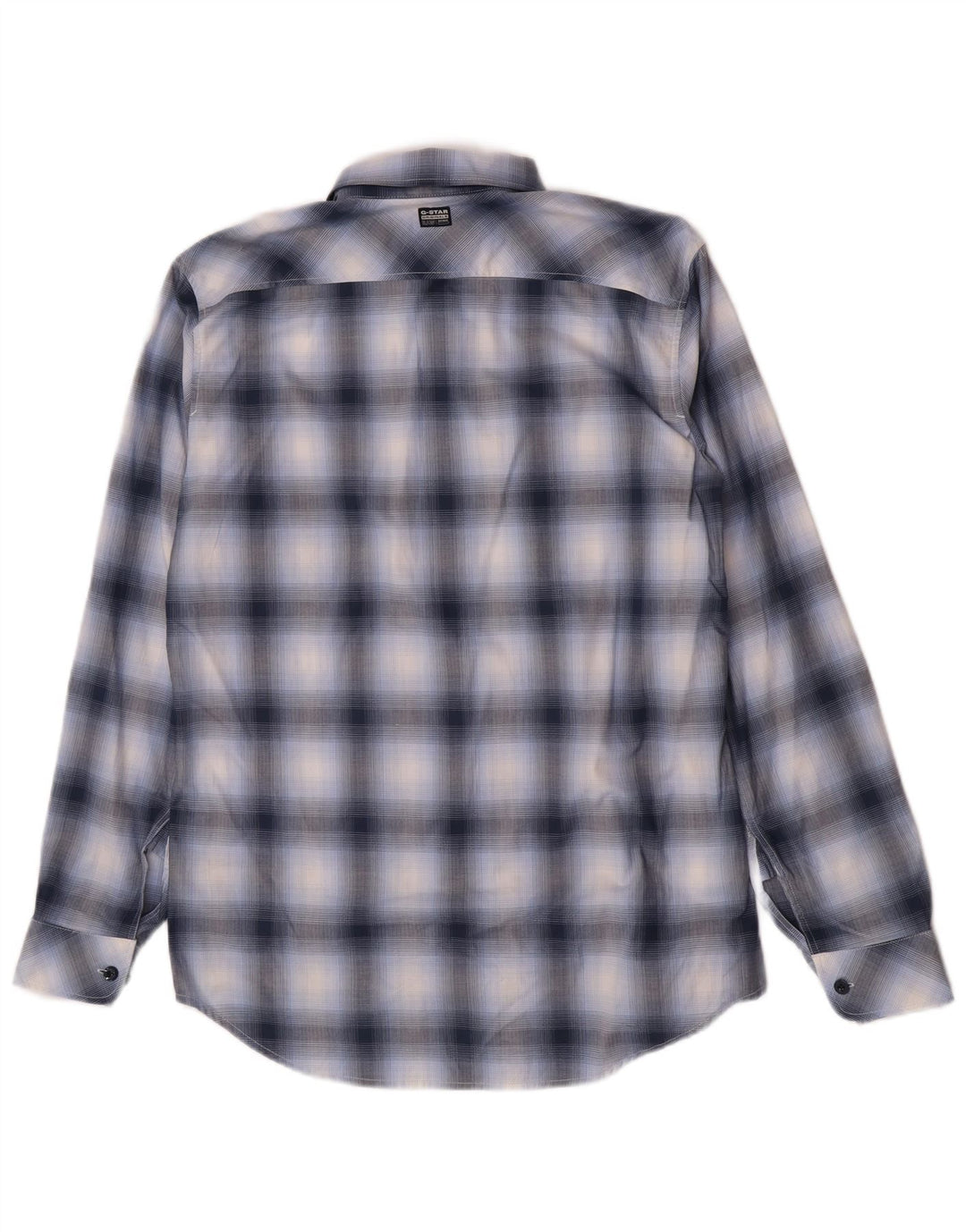 Camisa masculina G-Star Slim Fit grande algodão xadrez azul