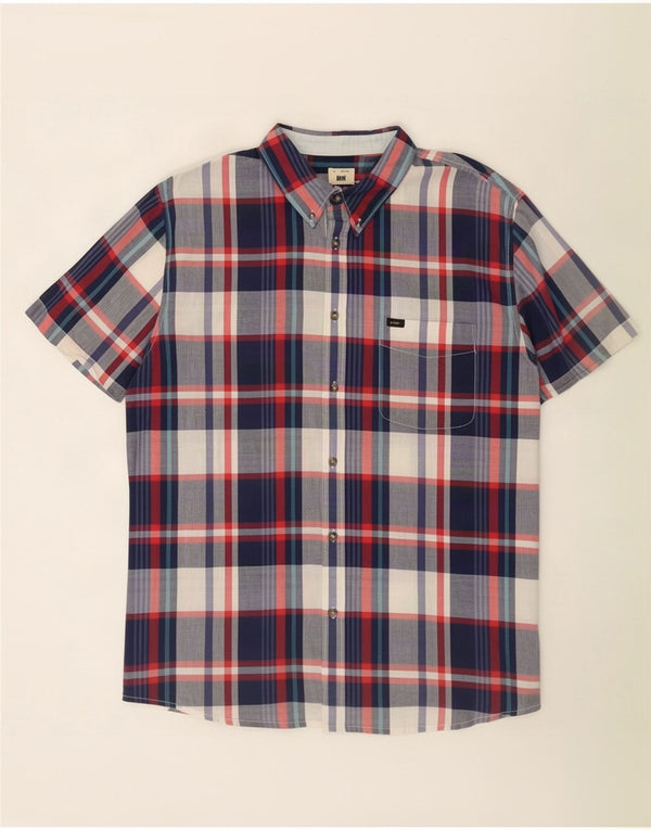 Camisa masculina Lee de manga curta regular fit 2XL xadrez multicolorida