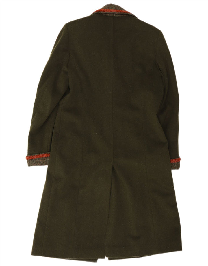 Sobretudo feminino vintage UK 14 médio verde clássico