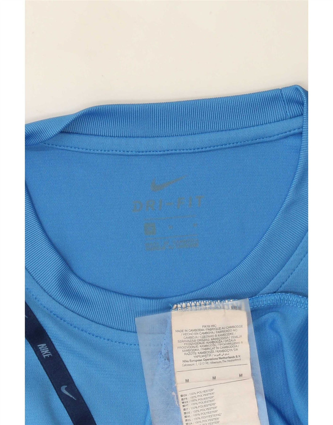 Camiseta Nike Masculina Dri Fit Graphic Top Médio Azul Poliéster