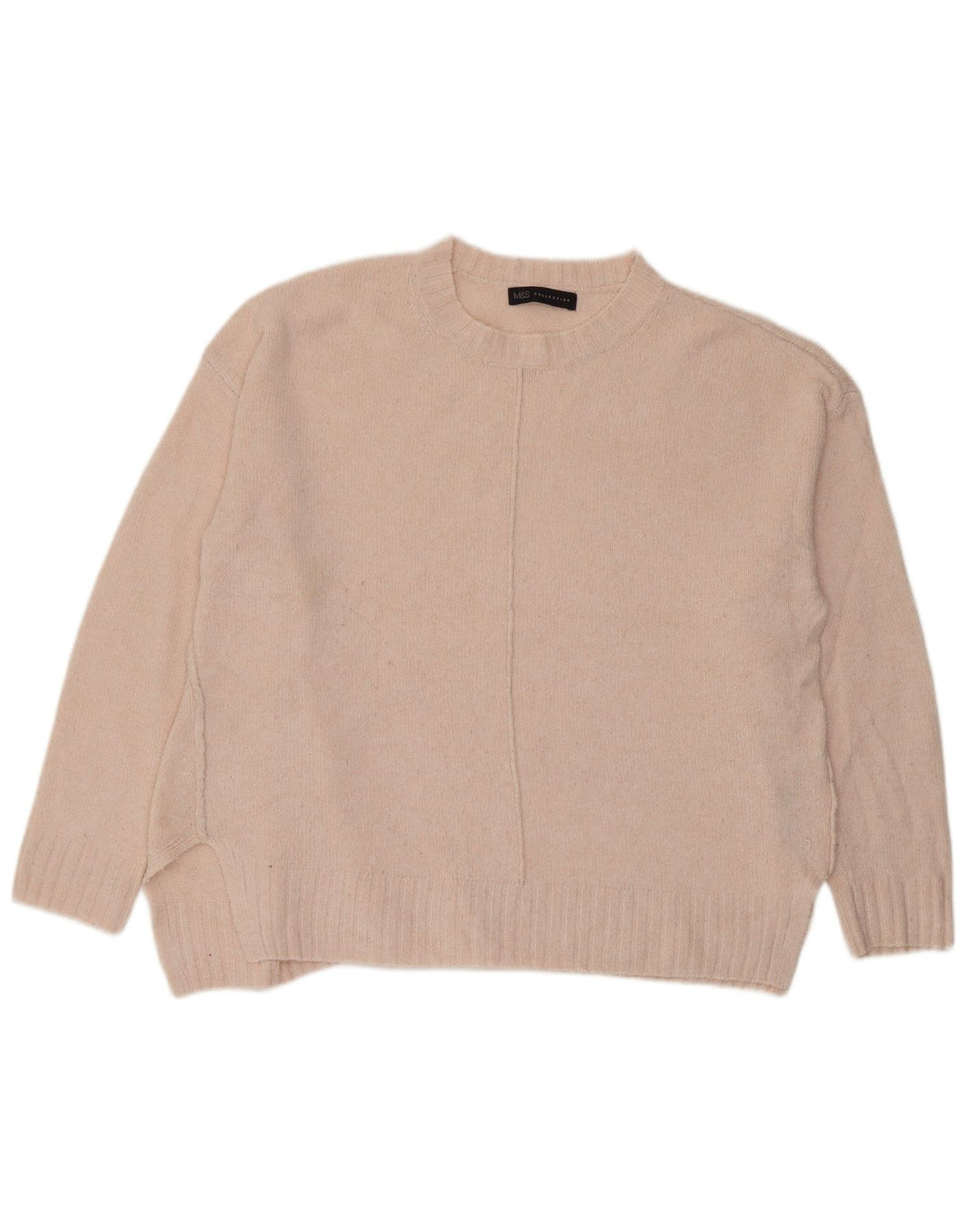 Suéter feminino Marks & Spencer grande com gola redonda Reino Unido 16 grande rosa