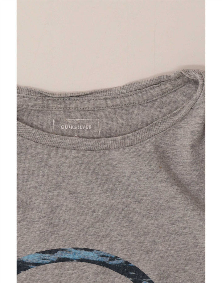 Camiseta masculina Quiksilver com estampa gráfica grande cinza