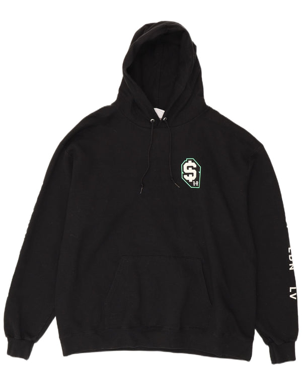 Jumper com capuz gráfico masculino Champion 2XL algodão preto