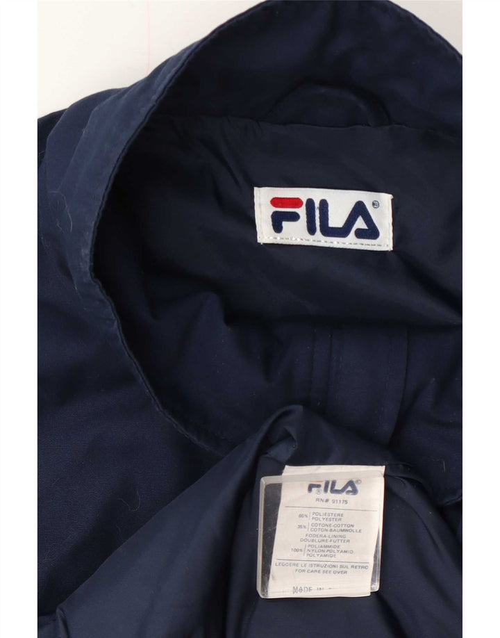 Jaqueta corta-vento masculina Fila UK 40 grande poliéster azul marinho