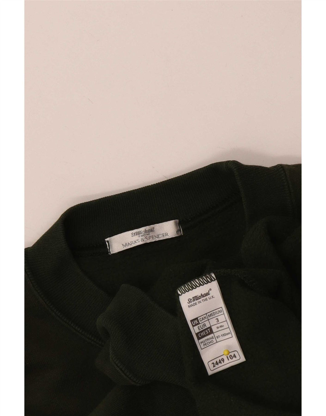 Suéter masculino Marks & Spencer de algodão cáqui médio