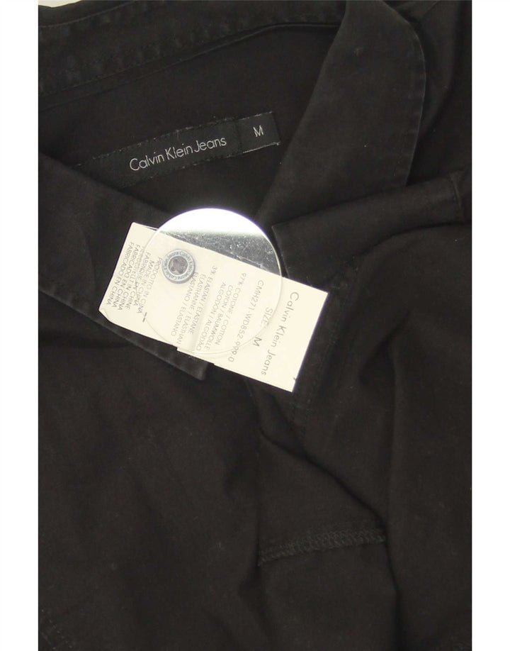 Camisa masculina Calvin Klein Jeans média preta de algodão