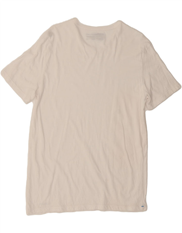 COLUMBIA Mens T-Shirt Top Large White Cotton Vintage Columbia and Second-Hand Columbia from Messina Hembry 