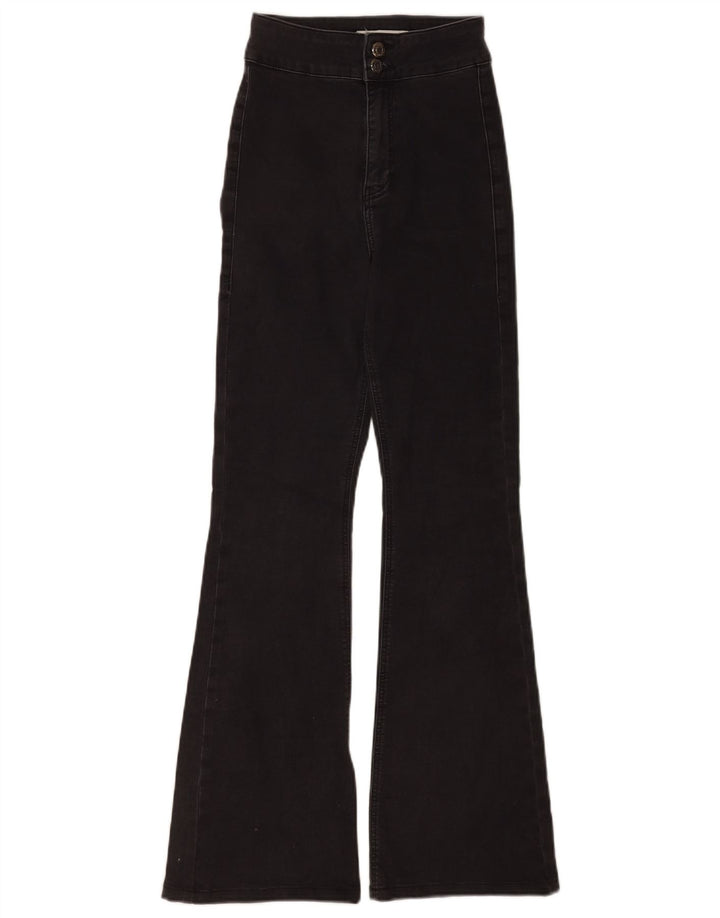 Jeans feminino Topshop com três listras largas W26 L29 algodão preto
