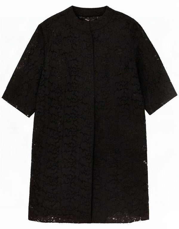 Cardigan feminino vintage manga 3/4 longline UK 14 Floral preto médio