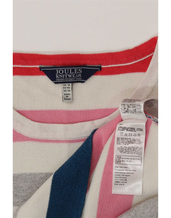 Blusa feminina Joules UK 14 grande listrada multicolorida