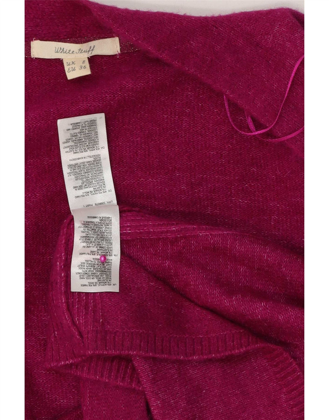 Suéter de cardigã grande feminino White Stuff UK 8 pequeno poliacrílico rosa