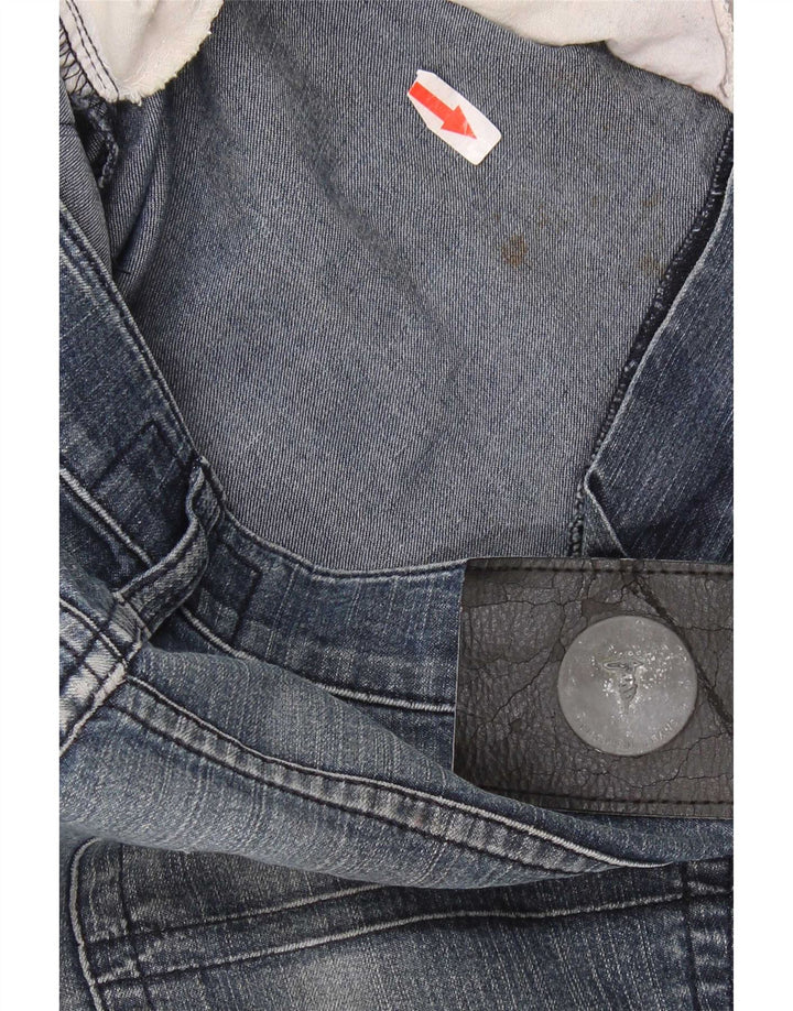 Trussardi Mens Straight Jeans W34 L30 Azul Algodão