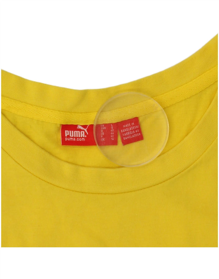 Puma Camiseta Feminina Graphic Top UK 14 Médio Amarelo