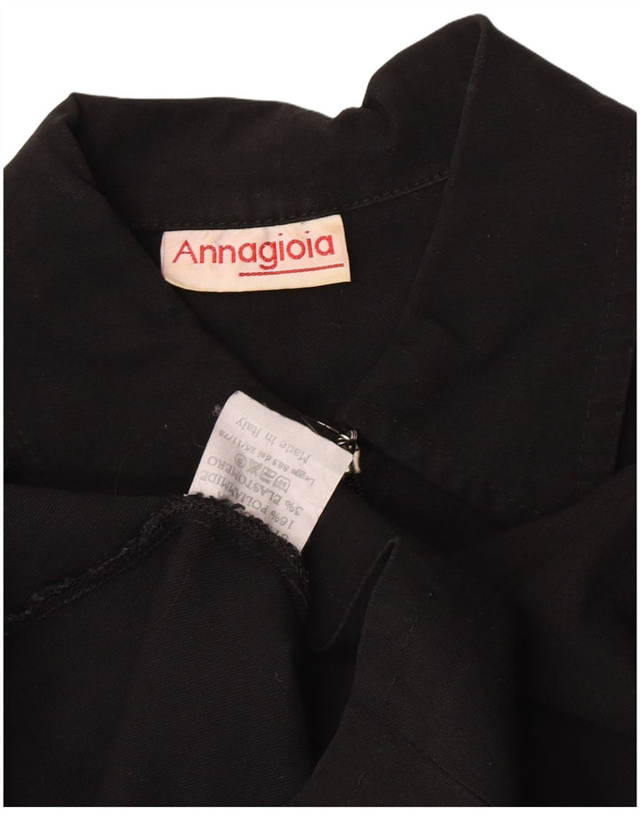 Jaqueta feminina vintage Blouson UK 14 Viscose preta média