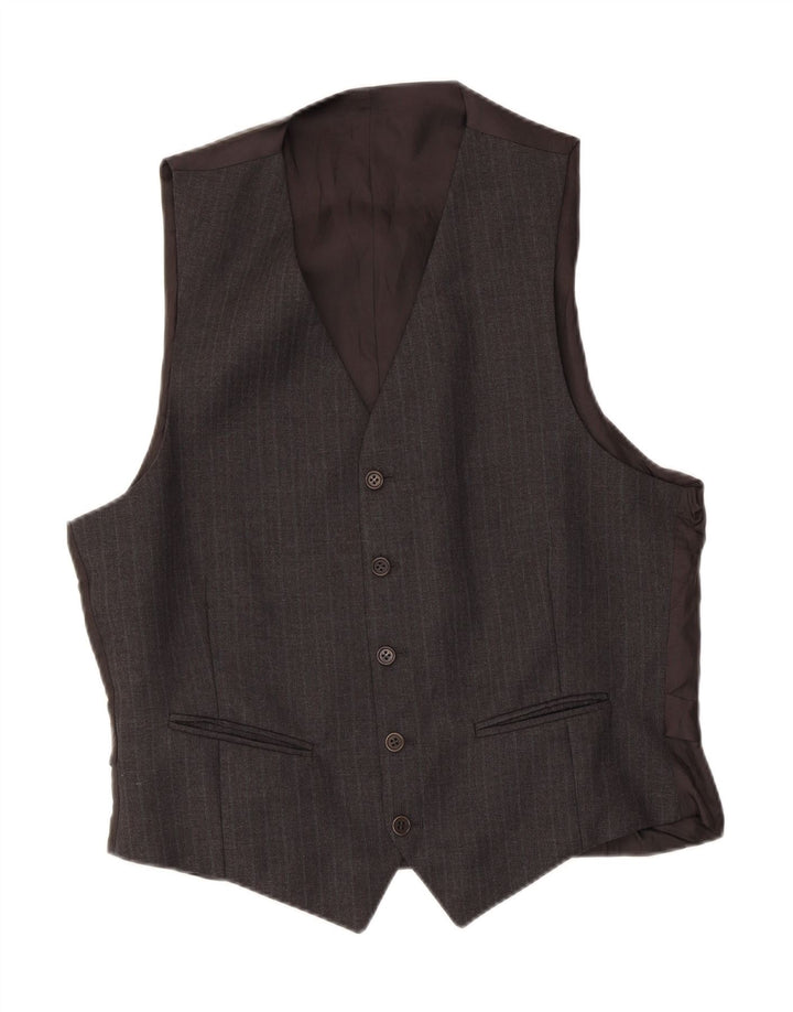 Colete masculino vintage IT 52 grande listra cinza