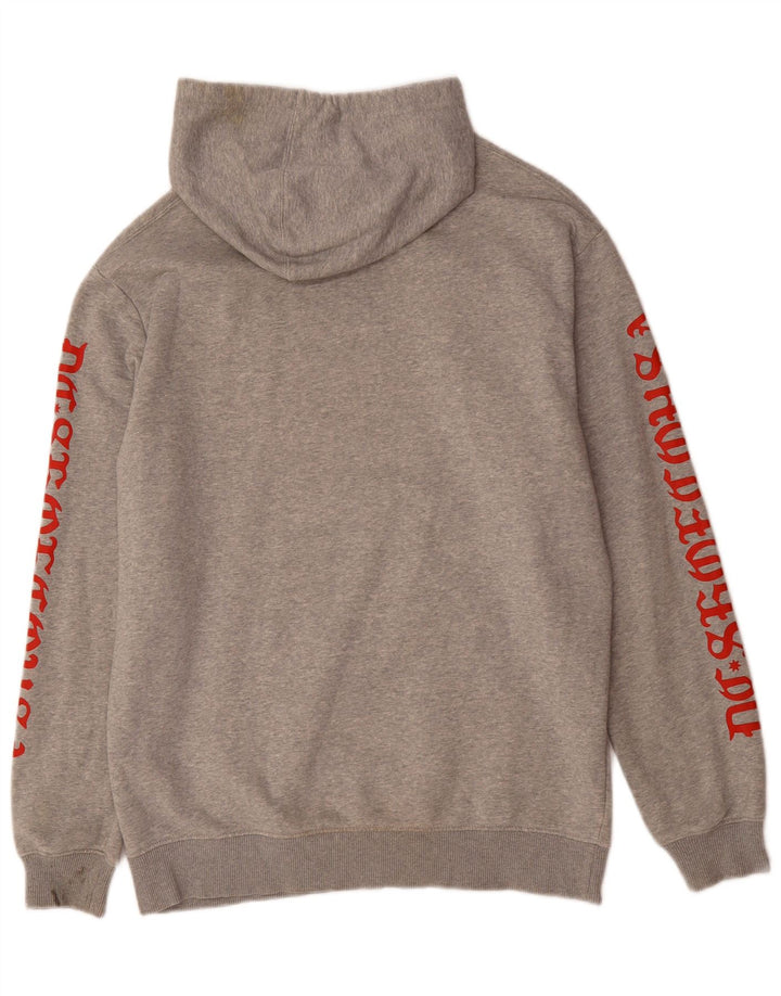 DC Mens Graphic Hoodie Jumper Algodão Cinza Médio