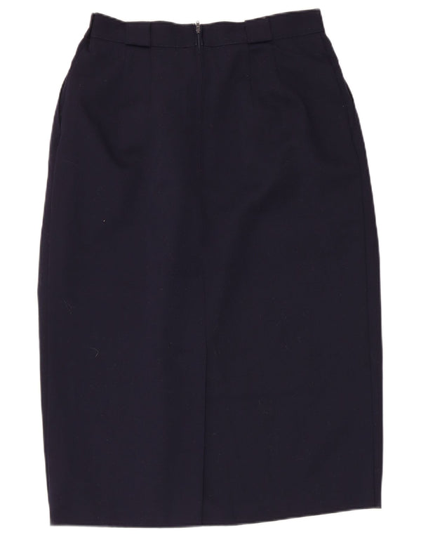 Saia lápis feminina de cintura alta Marks & Spencer IT 44 médio W28 azul marinho