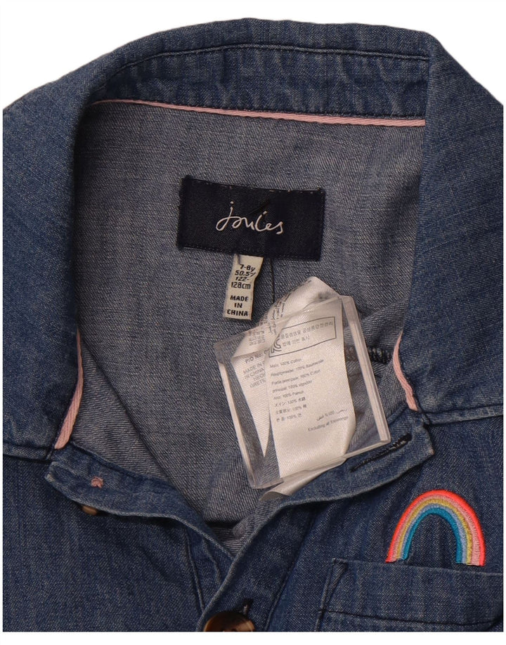 Macacão jeans feminino JOULES 7-8 anos algodão azul