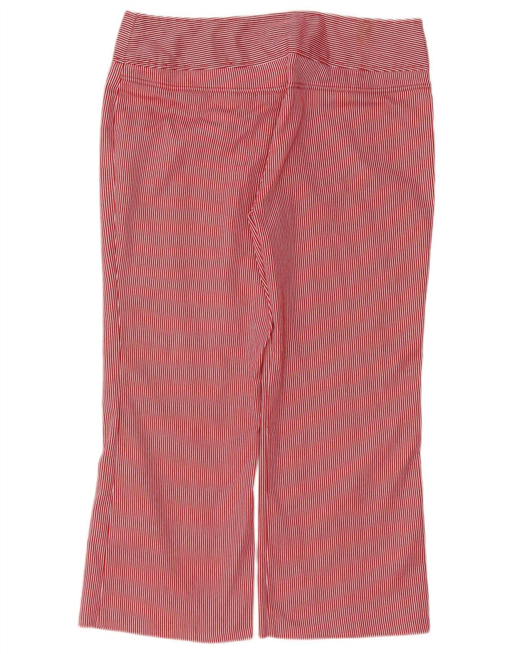 Calça capri feminina reta SASHA US 12 grande W32 L23 risca de giz vermelha