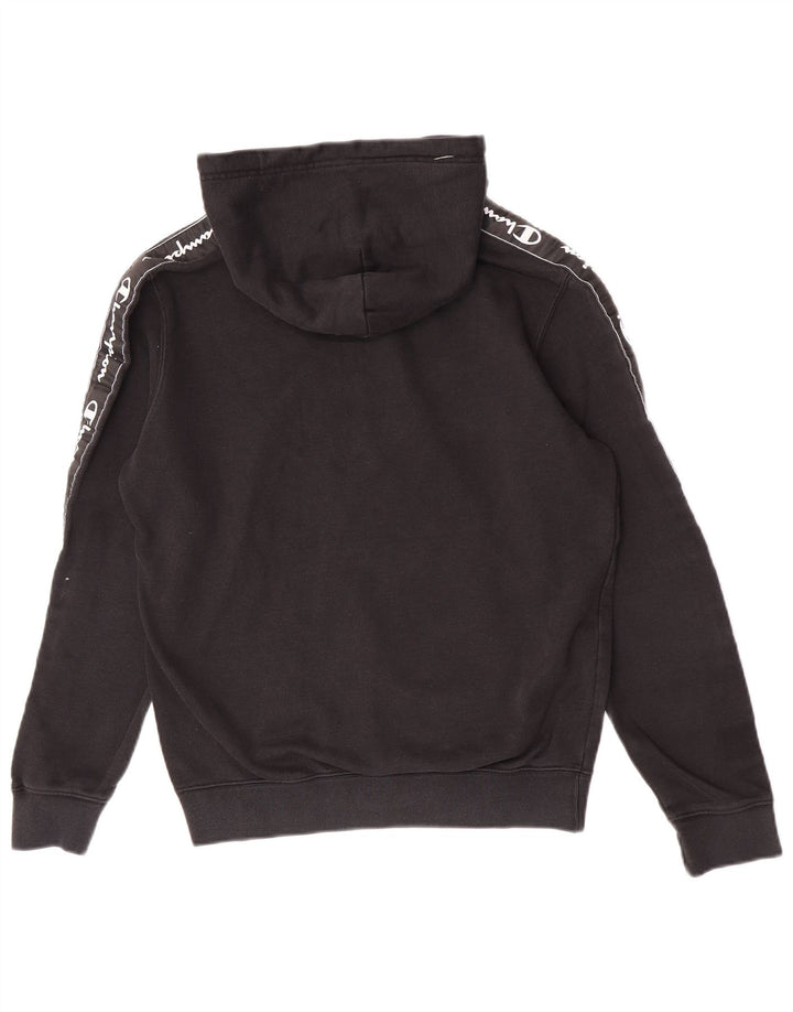 Jumper com capuz gráfico masculino Champion médio algodão preto