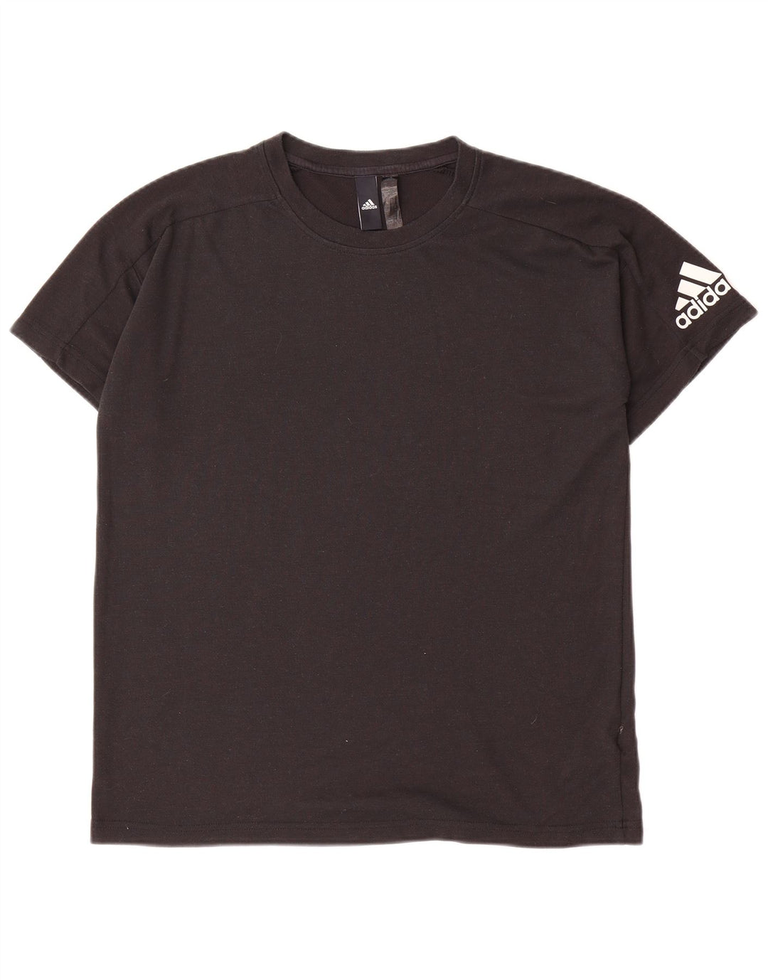 Adidas Mens Camiseta Top Médio Poliéster Preto