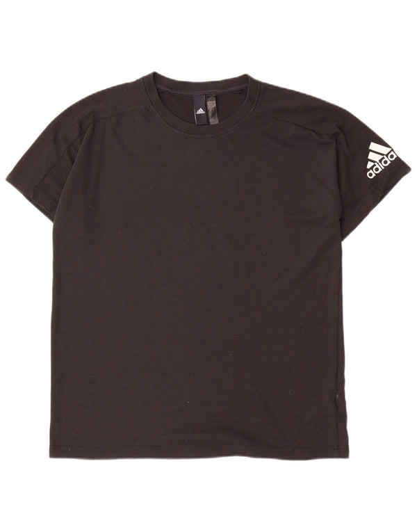 Adidas Mens Camiseta Top Médio Poliéster Preto