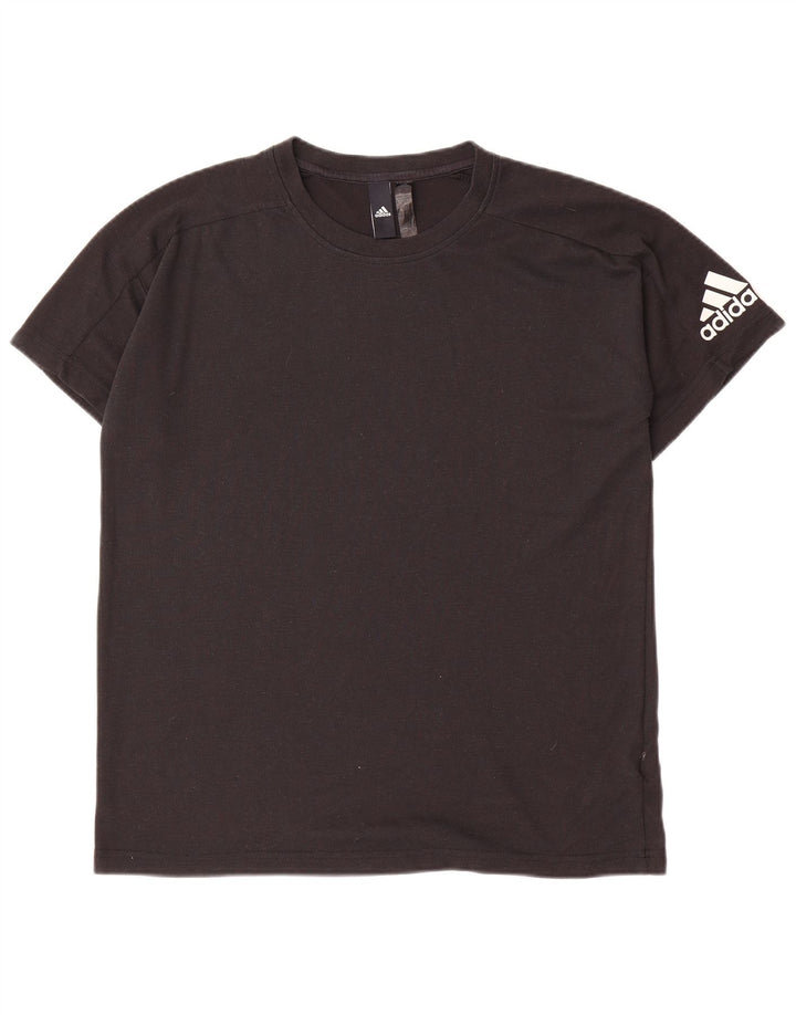 Adidas Mens Camiseta Top Médio Poliéster Preto