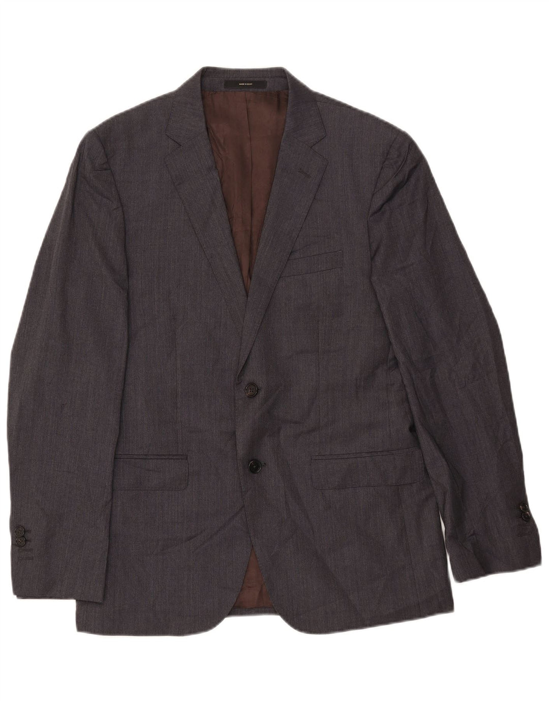 Jaqueta blazer masculina Massimo Dutti com 2 botões EU 50 lã cinza médio