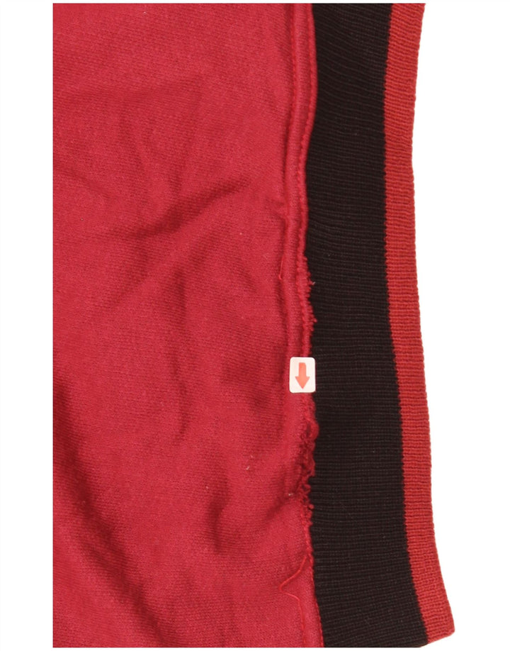 Moletom gráfico masculino vintage jumper médio vermelho algodão colorblock