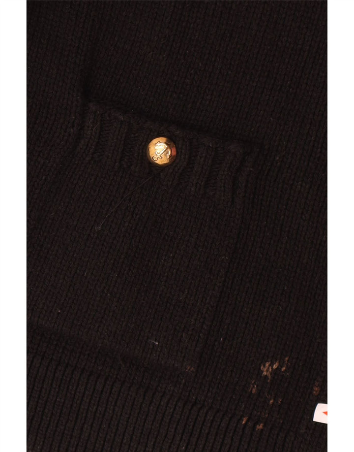 Suéter cardigã feminino Zara UK 14 poliéster preto médio