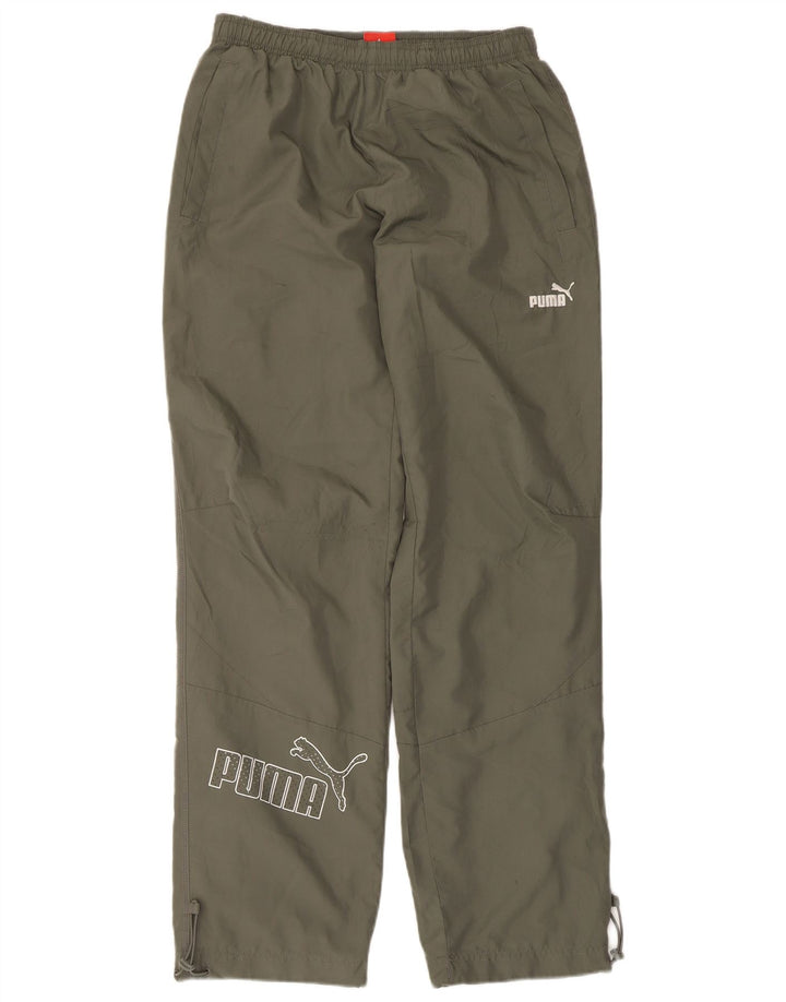 Calça de treino masculina Puma Graphic, pequena, cáqui, poliéster
