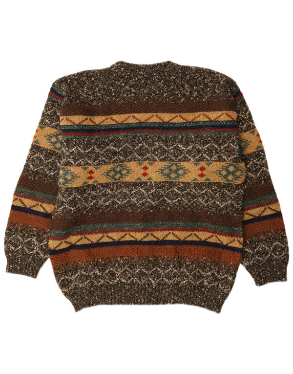 Suspence Suéter masculino com gola redonda IT 50 médio multicolorido Fair Isle