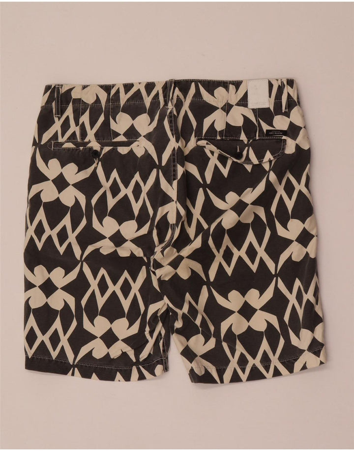 Scotch & Soda Mens Chino Shorts W32 Médio Preto Geométrico