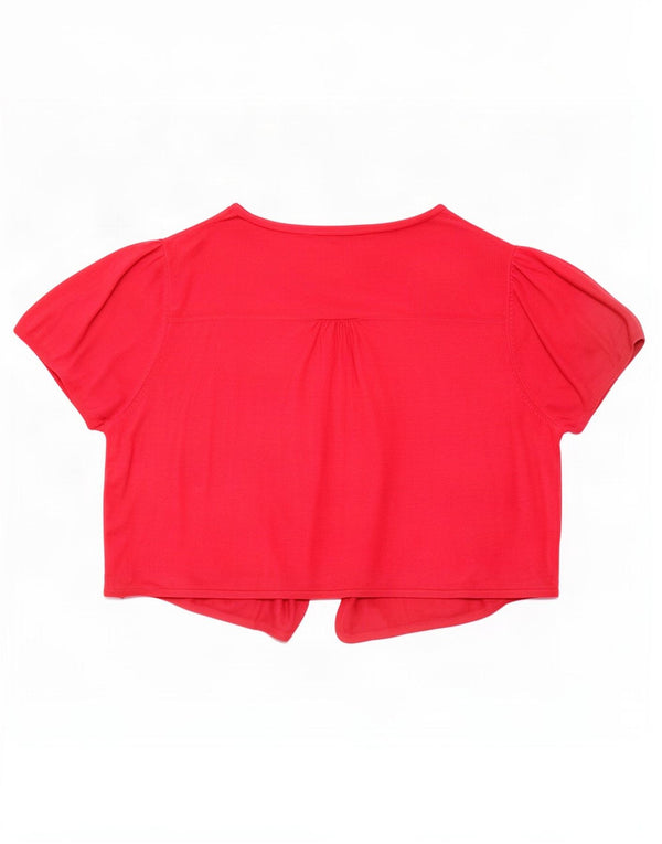 Cardigã feminino Marks & Spencer com manga curta aberta Reino Unido 22 3XL rosa
