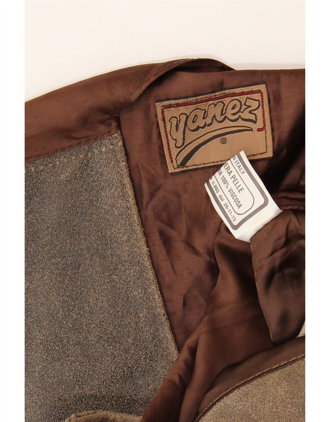 Colete vintage masculino de camurça em couro marrom médio