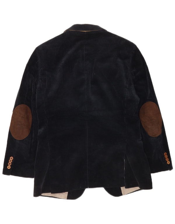 Tommy Hilfiger Jaqueta blazer masculina de veludo com 2 botões IT 48 Médio Azul Marinho