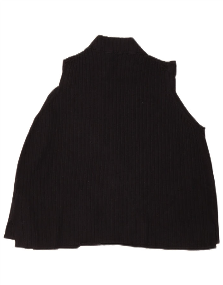 Top curto feminino sem mangas Marks & Spencer UK 20 2XL preto viscose