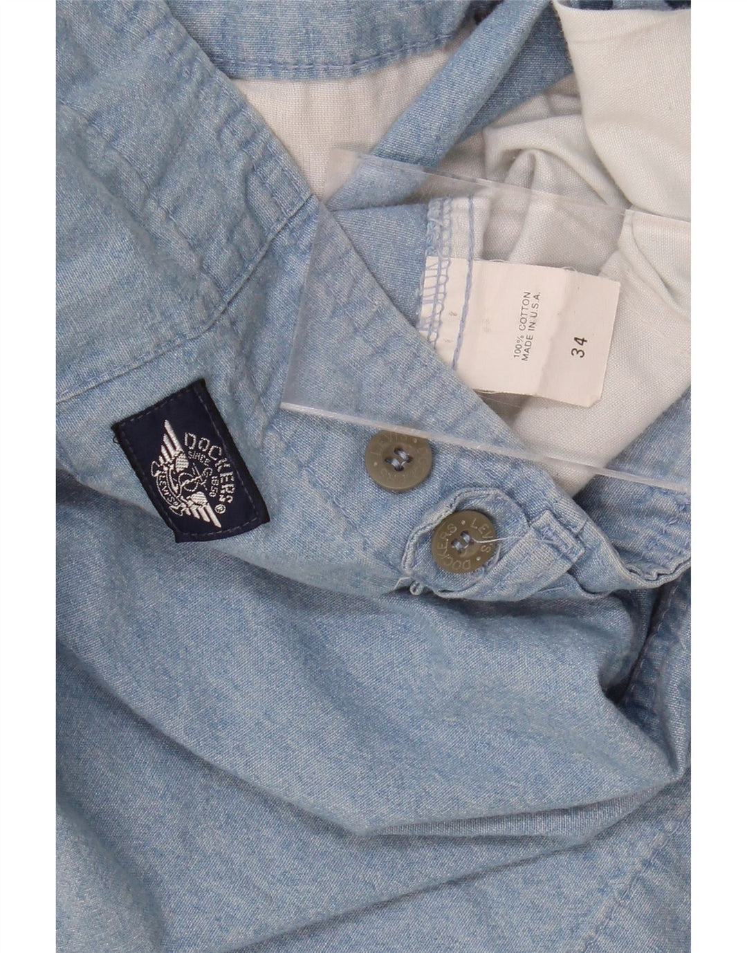 DOCKERS Womens Pegged Chino Shorts W34 Large Blue Cotton Vintage Dockers and Second-Hand Dockers from Messina Hembry 