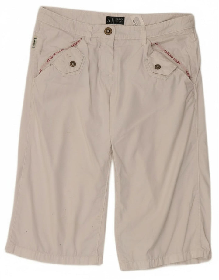 Bermuda feminina Armani W28 médio algodão branco