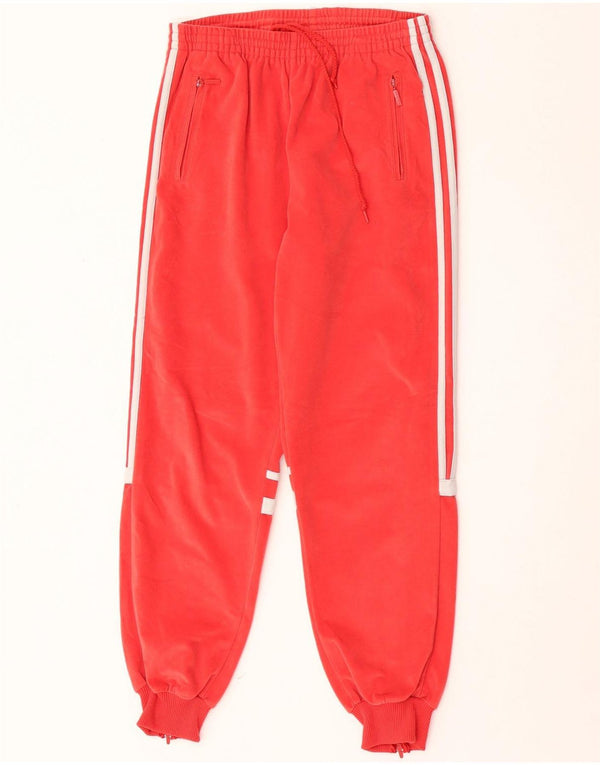 Adidas meninas veludo calças de treino joggers 13-14 anos poliéster vermelho