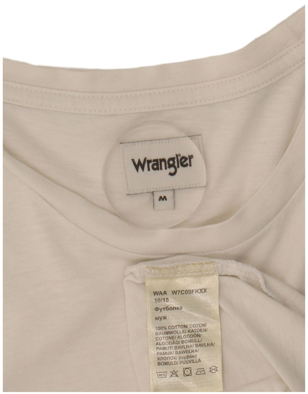 Wrangler Camiseta masculina gráfica Top médio algodão branco