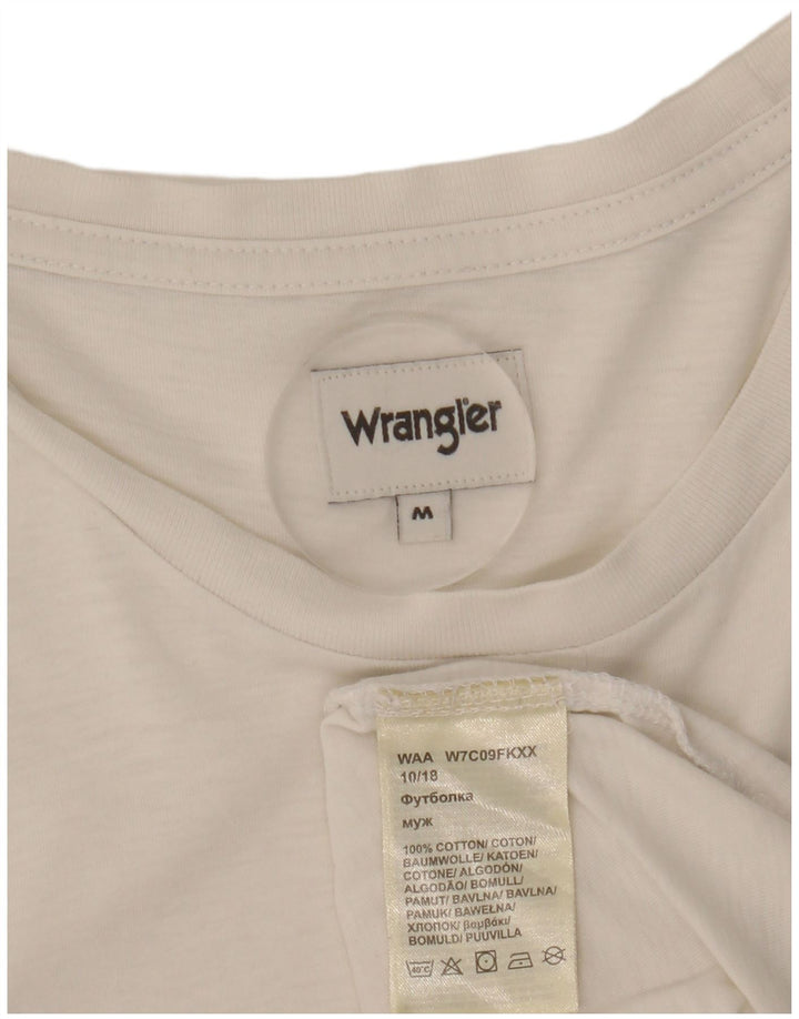 Wrangler Camiseta masculina gráfica Top médio algodão branco