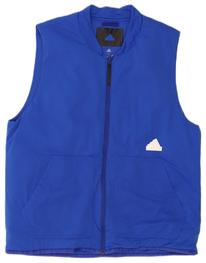 Adidas Masculino Gilet UK 38 Médio Azul Colourblock Poliamida